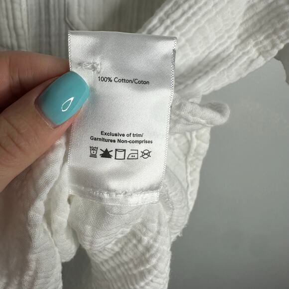 Jag 100% cotton textured short sleeve button up shirt size L - Picture 4 of 6